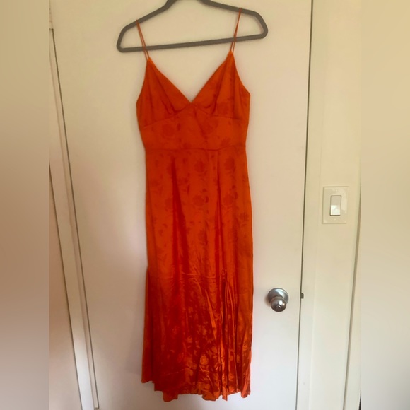 Revolve x Sau Lee Orange Floral Jacquard Dress - Picture 11 of 11
